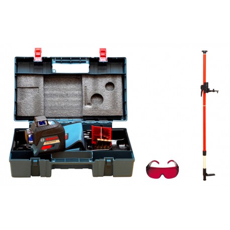Laser płaszczyznowy Bosch GLL 3-80 + tyczka + walizka+okulary