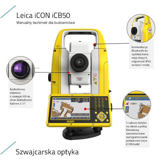 tachimetr bezlustrowy Leica iCON iCB50